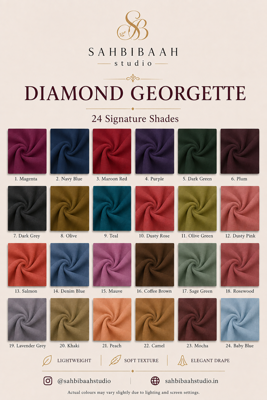 Premium Diamond Georgette Fabric Hijab | Plain Lightweight Georgette Hijab – Sahbibaah Studio