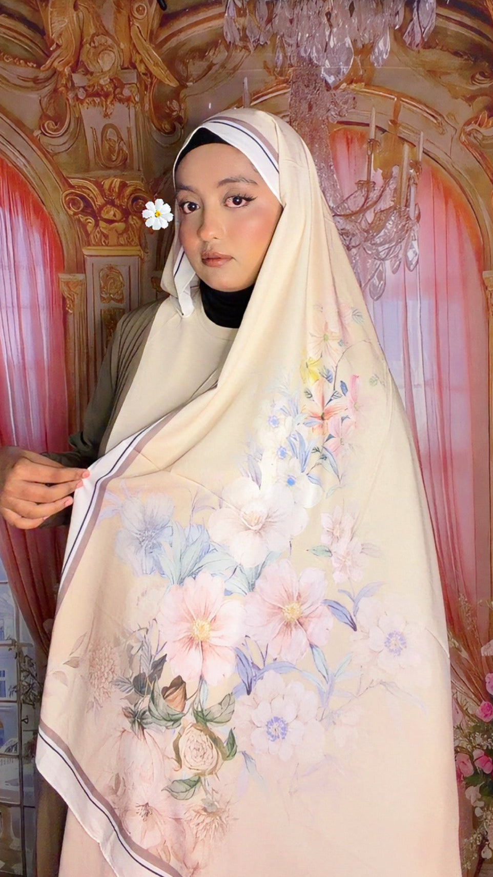 Turkish 3D Floral Print Hijab | Imported Printed Hijab – Sahbibaah Studio