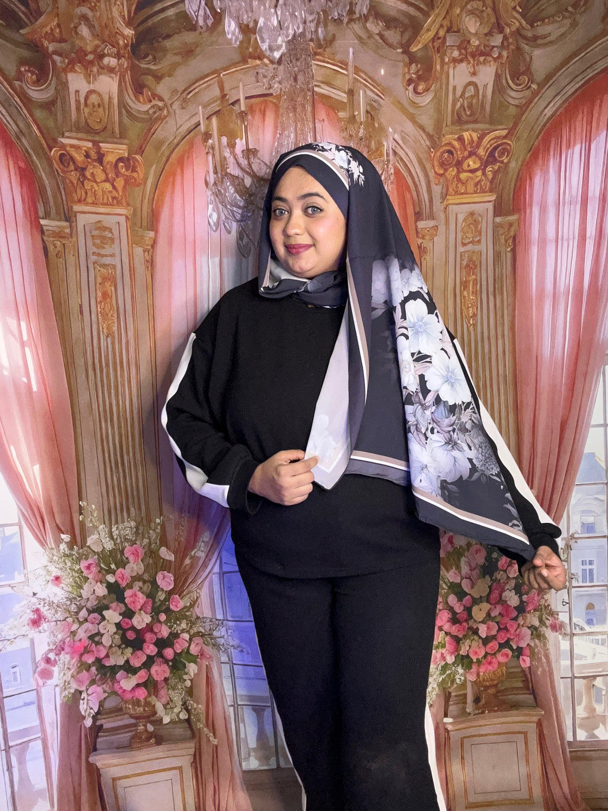 Turkish 3D Floral Print Hijab | Imported Printed Hijab – Sahbibaah Studio