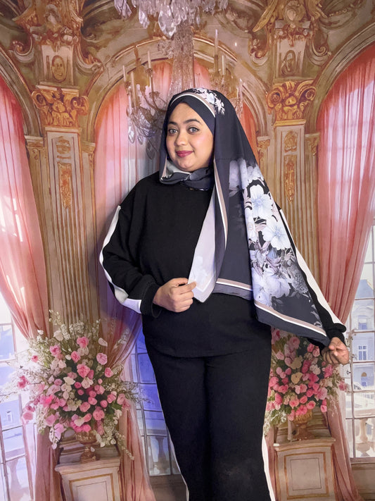 Turkish 3D Floral Print Hijab | Imported Printed Hijab – Sahbibaah Studio