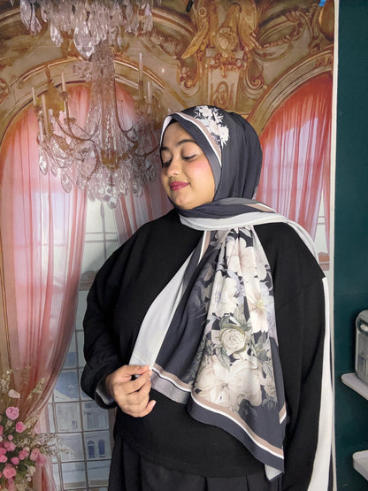 Turkish 3D Floral Print Hijab | Imported Printed Hijab – Sahbibaah Studio