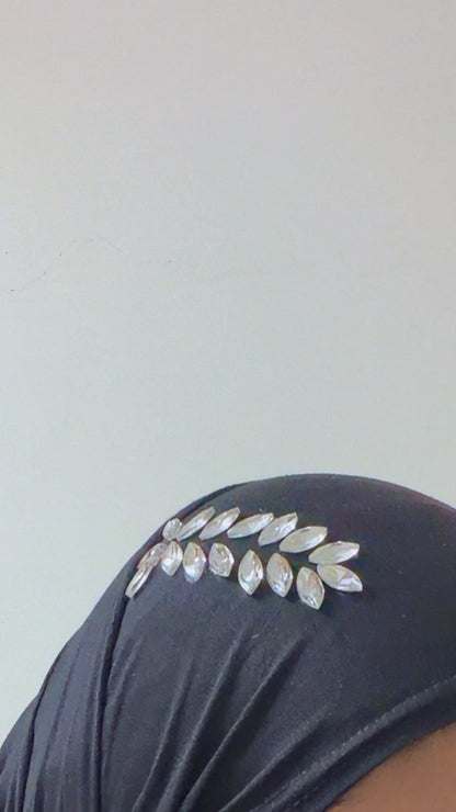 Premium Jersey Rhinestone Hijab – Classic Black