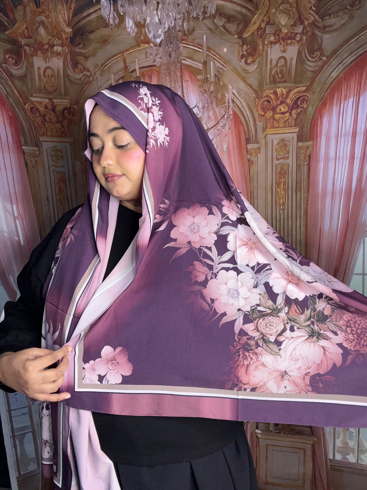 Turkish 3D Floral Print Hijab | Imported Printed Hijab – Sahbibaah Studio