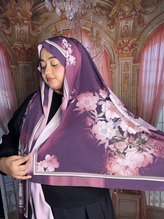 Turkish 3D Floral Print Hijab | Imported Printed Hijab – Sahbibaah Studio
