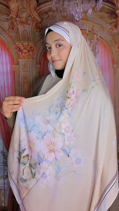 Turkish 3D Floral Print Hijab | Imported Printed Hijab – Sahbibaah Studio