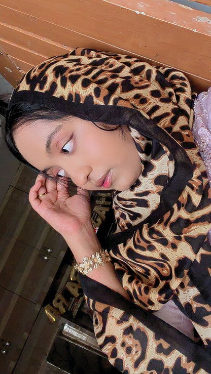 Premium Cheetah Print  Cotton Hijab